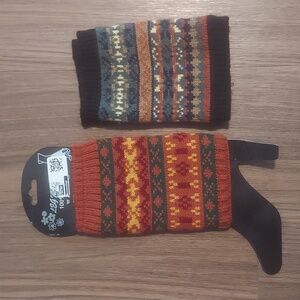 (2) Pair Knit Multicolor Leg Warmers